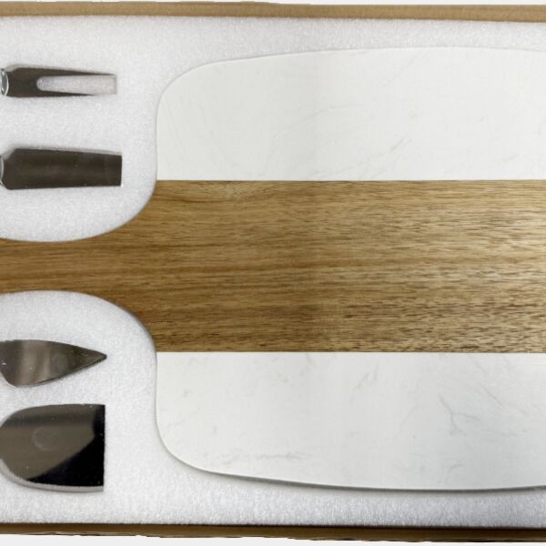 Acacia Wood Cheese Board Gift Set Thumbnail