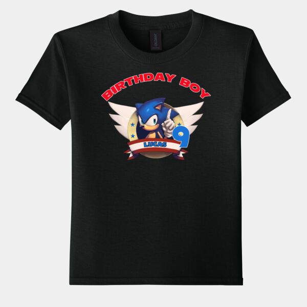 Sonic The Hedge Hog Birthday Shirt - Boy Thumbnail
