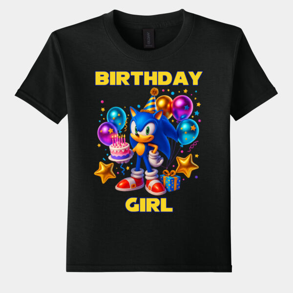 Sonic The Hedge Hog Birthday Shirt - Birthday Girl Thumbnail