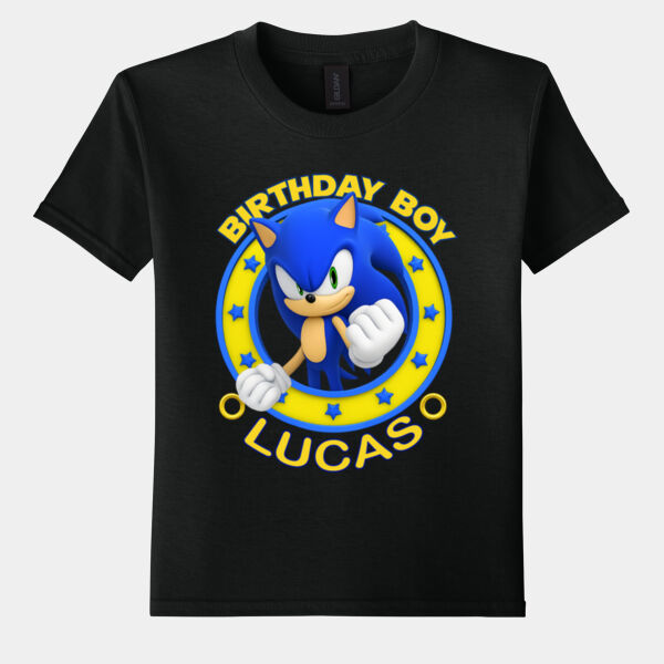 Sonic The Hedge Hog Birthday Shirt - Boy Thumbnail
