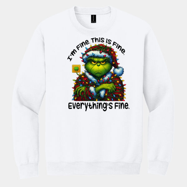 I am Fine This Is Fine Everything's Fine Grinch Sweatshirt Thumbnail