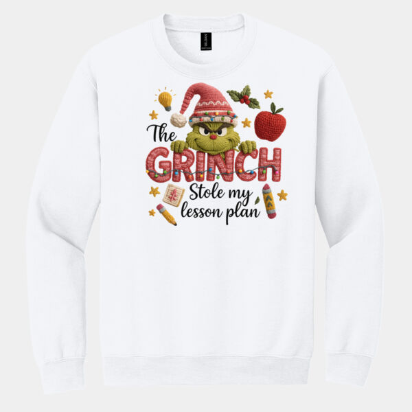 The Grinch Stole My Lesson Plane Sweat Shirt Thumbnail
